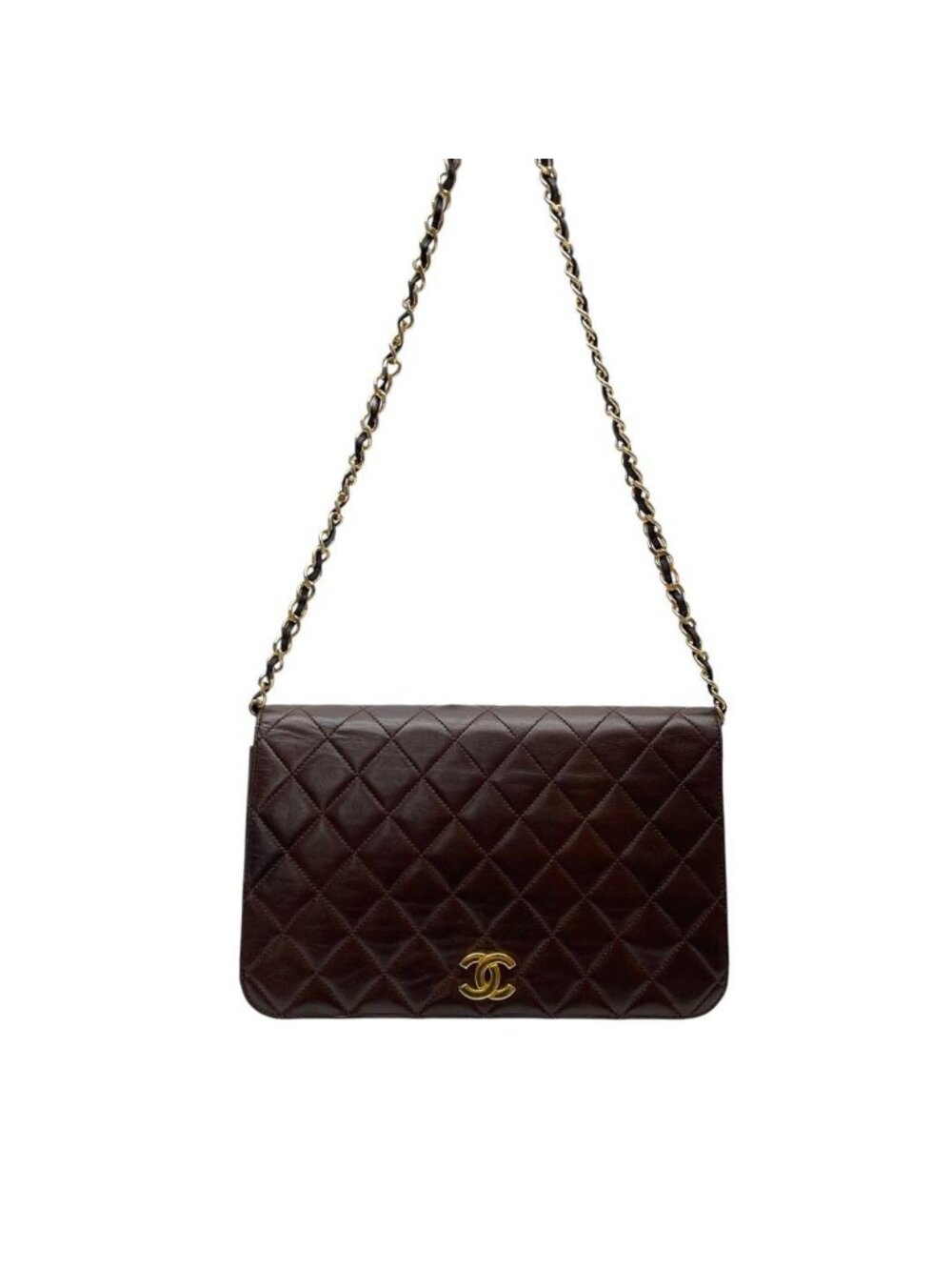 Chanel Quilted Lambskin Chain Shoulder Bag Flap Brown - Picture 3 of 10